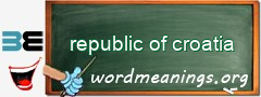 WordMeaning blackboard for republic of croatia